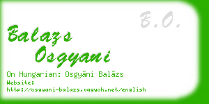 balazs osgyani business card